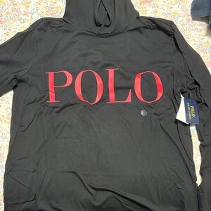 Polo by Ralph Lauren Black Hoodie with Red Logo